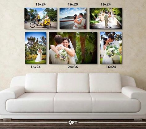 Canvas Sizes for Gallery Wall | Amanda Howse Photography Canvas Wall Collage, Labyrinth Design, Canvas Photo Wall, Wedding Canvas, Canvas Collage, Photo Wall Gallery, Wall Gallery, Inspiration Wall, Photo Canvas