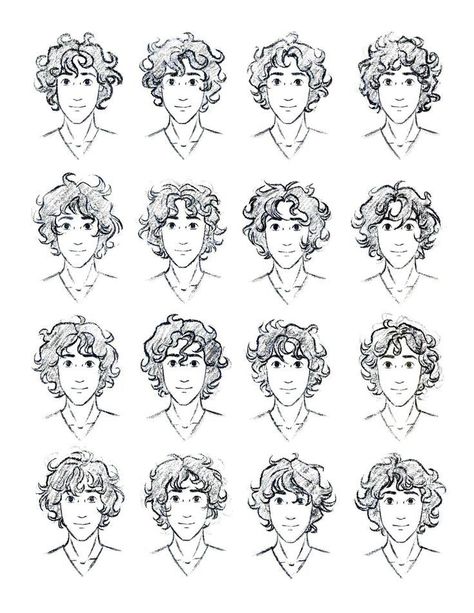 Curly Hairstyles Drawing Reference Male, Male Hair Drawing Ref, Curly Hair Reference Male, Cute Male Hairstyles, Male Hairstyles Reference, Curly Hair Guy Drawing, Curly Hair Tattoo, Curly Hair Sketch, Curly Hair Reference