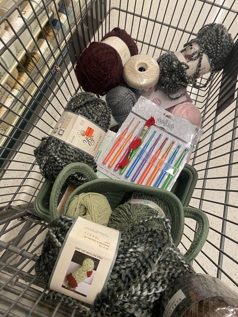 Yarn Shopping Aesthetic, Crochet Photography Inspiration, Yarn Storage Aesthetic, Crochet Small Business Aesthetic, Crochet Asthetic Picture, Crocheting Materials, Crocheting Aesthetic, Crochet Vibes, Crochet Materials