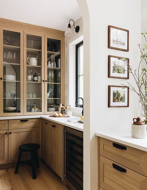 House & Home - Inside Three Bespoke Kitchens That Perfectly Reflect Their Owners Built In Hutch Kitchen, Butler Station, White Oak Kitchen Cabinets, Back Kitchen, White Oak Kitchen, Built In Hutch, Built In Pantry, Bespoke Kitchen Design, Oak Kitchen Cabinets