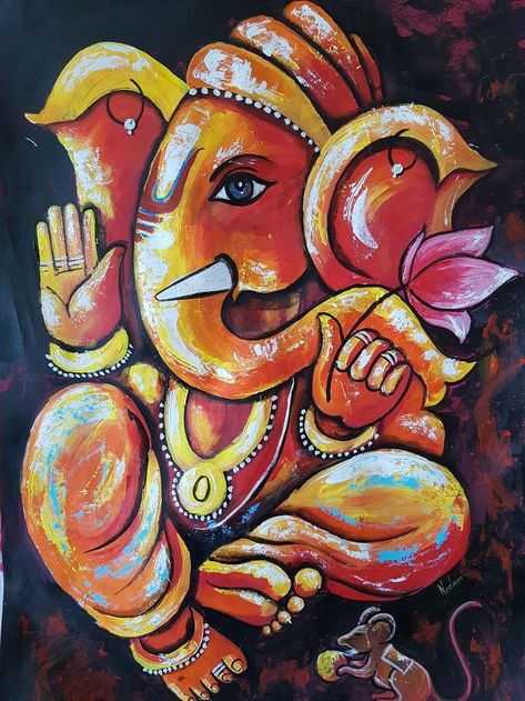 ganesha painting in 2022 | Ganesh art paintings, Abstract art tutorial, Mandala design art Ganesh Painting, Paintings Abstract Art, Abstract Art Tutorial, Ganesh Art Paintings, Buddha Art Painting, Lord Ganesha Paintings, Ganesh Art, Paintings Abstract, Ganesha Painting