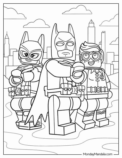 30 Lego Batman Coloring Pages (Free PDF Printables) Lego Coloring Pages Printables Free, Batman Colouring, Lego Batman Figures, Lego Movie Coloring Pages, Batman Crafts, Colouring In Pages, Batman Coloring, Lego Batman 3, Batman Coloring Pages