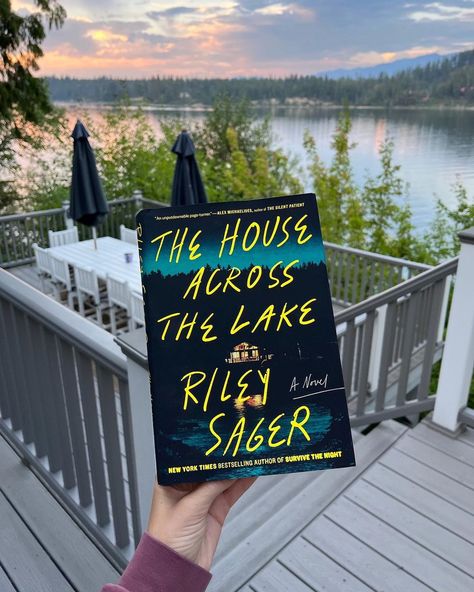 The House Across the Lake — 4/5 stars ★★★★☆ Ok honestly I wanted a book that fit the vacation aesthetic, and this book did! I haven’t read… | Instagram The Lake House Movie Aesthetic, The House Across The Lake Book Aesthetic, House Across The Lake, The House Across The Lake, Meet Me At The Lake Book, Beige Books, Summer Tbr, Riley Sager, Reading Books On The Beach Aesthetic