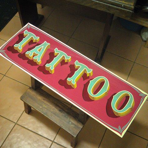 Tattoo Shop Signs, Tattoo Shop Decor, Tattoo Studio Interior, Vintage Inspired Signs, Sign Painting Lettering, Tattoo Salon, Tattoo Signs, Sign Writing, Tattoo Parlors