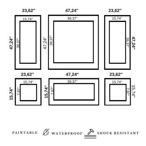 Primed Wall Moulding Kit, Ready to Go Wall Paneling Kit Wall Paneling Wainscoting Kit Pre-cut Bespoke Paneling Wainscoting Frames - Etsy Wall Molding Living Room, Wall Moulding Panels, Wainscoting Kits, Wall Molding Design, Wall Moulding, Tv Unit Interior Design, Staircase Wall, Accent Walls In Living Room, Wall Trim