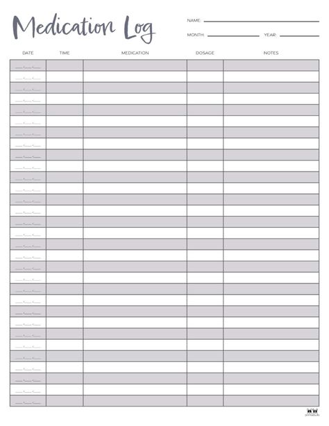 Medication Refill Chart Printable, Weekly Medication Log Free Printable, Daily Medication Log Free Printable, Medication Log Free Printable, Daily Medication Organization, Organization Papers, Medication Chart Printable, Medical Organization, Binder Covers Free