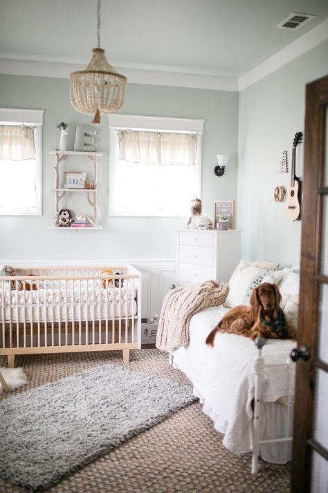 Trundle Bed In Nursery, Nursery With Sleeper Sofa, Baby Guest Room Combo, Sherwin Williams Sea Salt Nursery, Sea Salt Sherwin Williams Nursery, Nursery With Futon, Ponyo Nursery, Sea Salt Nursery, Daybed In Nursery