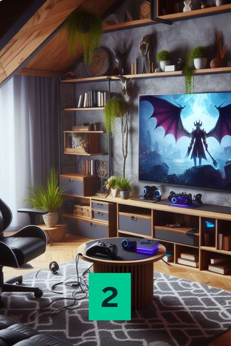 2 Gaming Setup, Nerdy Living Room, Nerd Living Room, Gaming Setup Room, Technology Room, Gamer Living Room, Apartment Planning, 1st House, Dreamy Decor