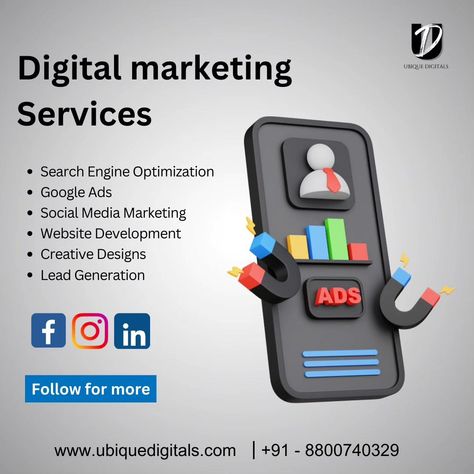 Transforming Clicks into Customers: Your Success Starts Here with Ubique Digitals- Digital Marketing Experts! - Search Engine Optimization - Google Ads - Social Media Marketing - Website Development - Creative Designs - Lead Generation Visit: www.ubiquedigitals.com You can call us on : +91-8800740329 ✨ Follow for more tips, facts, and honest social media & marketing talk. . . . . . #websitemarketing #smallbusinessbigdreams #smallbusinessstartup #smallbusinesscommunity #smallbusiness... Digital Marketing Agency Services, Digital Marketing Graphic Design, Social Media Post For Digital Marketing, Lead Generation Creative Ads, Digital Marketing Services Creative Ads, Social Media Digital Marketing Posts, Digital Marketing Agency Creative Ads, Creative Digital Marketing Posts, Social Media Marketing Creative Ads