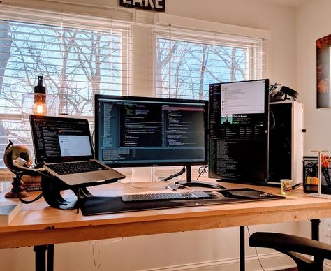 Software Engineer Workspace, Software Engineer Room Design, Software Developer Workspace, Software Engineer Home Office Ideas, Engineering Desk Setup, Software Developer Desk Setup, Home Office Engineer, Home Office Software Engineer, Software Engineer Setup