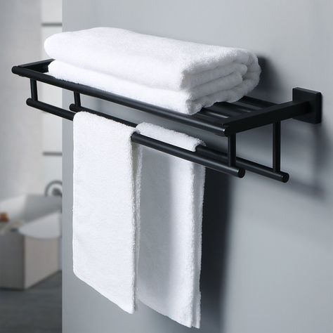 Diy Bathroom Storage Ideas, Bars Design, Mounted Towel Rack, Suite Master, Wall Mounted Towel Rack, Diy Bathroom Storage, Towel Shelf, Turkish Tiles, Stainless Steel Wall