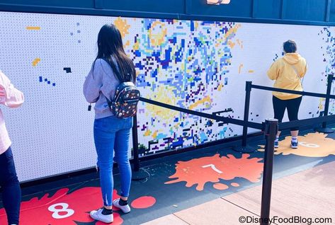 PHOTOS: Show Off Your Skills at the Paint-by-Number Mural at EPCOT’s Festival of the Arts! Paint By Numbers Mural, Interactive Art Ideas, Paint By Number Mural, Interactive Art Wall, Paint Mural, Engagement Events, Public Space Design, International Festival, Interactive Art