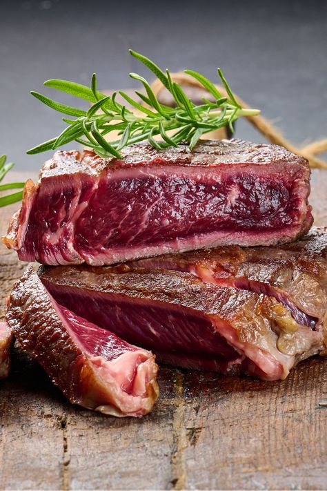 blue rare steak sliced on a wood cutting board Blue Rare Steak, Steak Aesthetic, Rare Meat, Beef Rib Steak, Steak Ideas, Blue Steak, Cheap Steak, Broiled Steak, Steak And Chips