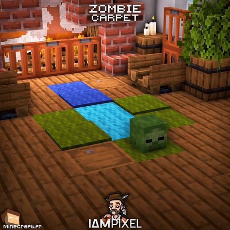 👇🏼 Follow me on Instagram for more DAILY builds! 👇🏼 Minecraft Carpet Design, Minecraft W, Minecraft Zombie, Minecraft Interior, House Decorating Ideas Apartments, Minecraft Room, Minecraft Plans, Minecraft City, Minecraft House Designs