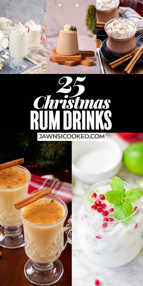 Hot Rum Drinks, Holiday Cocktails With Rum, Hot Holiday Drinks Alcohol, Rum Drinks Christmas, Christmas Cocktails Recipes Rum, Hot Holiday Cocktails, Spiced Rum Christmas Cocktails, Winter Rum Cocktails, Rum Christmas Drinks