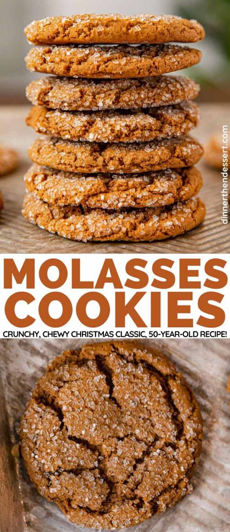 Molasses Crinkle Cookies, Salted Caramel Pretzels, Chewy Molasses Cookies, Molasses Cookies Recipe, Baking Treats, Toffee Cookies, Holiday Cookie Exchange, Cookies Brownies, Molasses Cookies