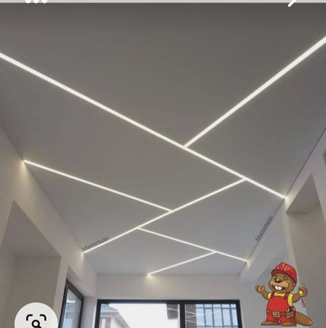 Zig Zag False Ceiling Design, Sealing Design Living Room, Seeling Design Living, Flat False Ceiling Design, Profile Lights In Ceiling Design Bedroom, Room False Ceiling Design Modern, Passage Ceiling Design Modern, Flat Ceiling Ideas, Sealing Design Bedroom