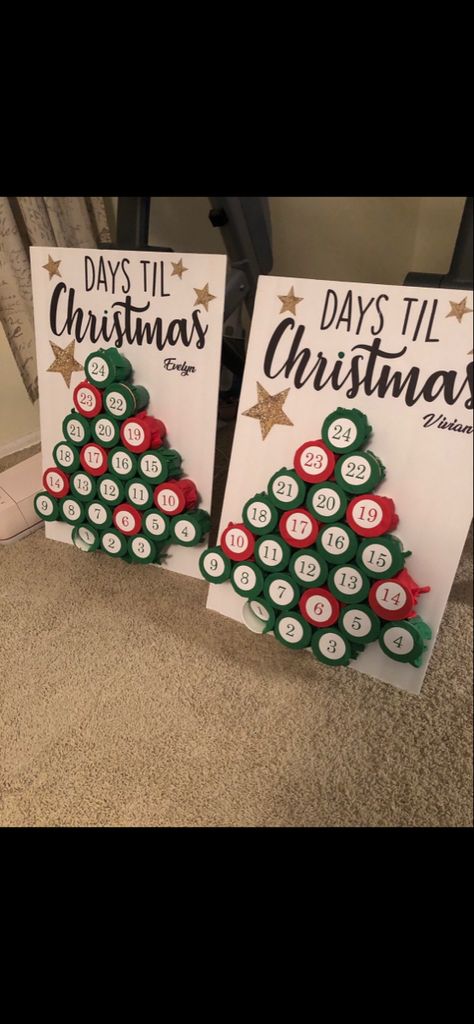 Christmas Countdown Gift Ideas, Advent Calendar Punch Out, Paper Chain Christmas Countdown, Homemade Christmas Countdown, Kids Christmas Countdown Craft, Christmas Count Down Diy, Christmas Countdown Ideas Diy, Christmas Punch Board, Christmas Count Down