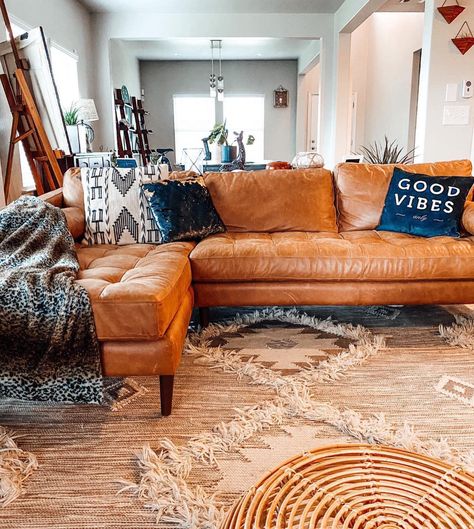 Mid Century Leather Couch, Mid Century Modern Leather Couch, Cozy Mid Century Modern Living Room, Mid Century Couch, Modern Sectional Sofas, Mid Century Modern Sectional Sofa, Mid Century Modern Sectional, Leather Sofa Couch, Comfy Vibes