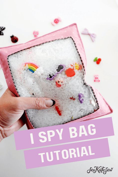 Sew an I Spy Bag Baby Sensory Bags, Diy Sensory Toys, Spy Bag, Diy Fidget Toys, Sensory Bag, Sensory Bags, Diy Preschool, Activity Bags, I Spy Quilt