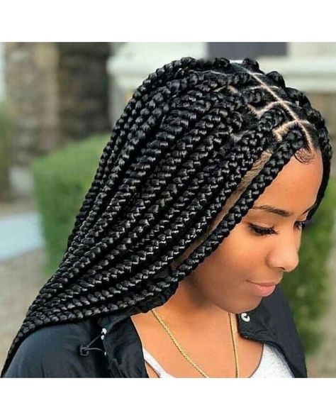 Medium Sized Box Braids, Black Box Braids, Medium Hair Braids, Cute Box Braids, Medium Box Braids, Big Box Braids, Big Braids, Big Box Braids Hairstyles, African Hair Braiding Styles