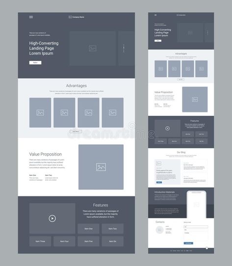 Modern Website Color Palette, Landing Page Wireframe, การออกแบบ Ui Ux, Website Layout Template, Site Design Website, Webpage Design Layout, Design De Configuration, Desain Ux, Layout Site