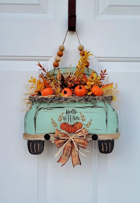 Craft Ideas Fall, Fall Season Crafts, Truck Crafts, Crafts Fall, Fall Decor Diy Crafts, Fall Decor Dollar Tree, Dollar Tree Fall, Diy Dollar Tree Decor, Fall Thanksgiving Decor