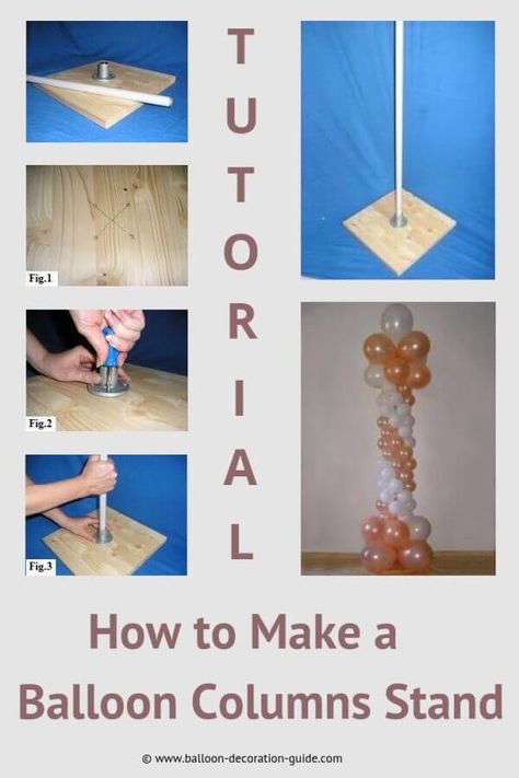 For air filled balloon columns you need a sturdy base. In a few easy steps you can make that balloon stand yourself. Simply follow our short tutorial. Making Balloon Arch Stand, Diy Base For Balloon Arch, Stand For Balloon Arch, Diy Balloon Pillar Stand, How To Make A Column Stand, Ballon Collums Diy, Diy Ballon Column Stand, How To Do Balloon Columns, Diy Column Stand