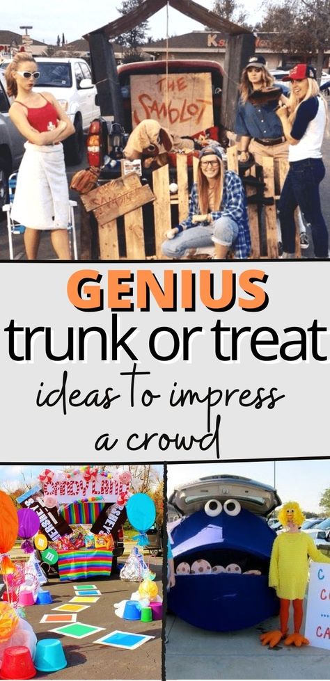 These easy trunk or treat ideas for cars are unique and fun! Have the best SUV or car at the event with these great Halloween trunk or treat themes. #trunkortreat #halloween #trunktheme #trunkortreatideas #trickortreat Et Trunk Or Treat, It Trunk Or Treat Ideas For Cars, Cars Movie Trunk Or Treat, Trunk Or Treat For Minivan, Trunk Or Treat Decor Ideas, Trunk Or Treat Tips, Hot Dog Trunk Or Treat, Trick Or Truck Ideas, Transformers Trunk Or Treat Ideas