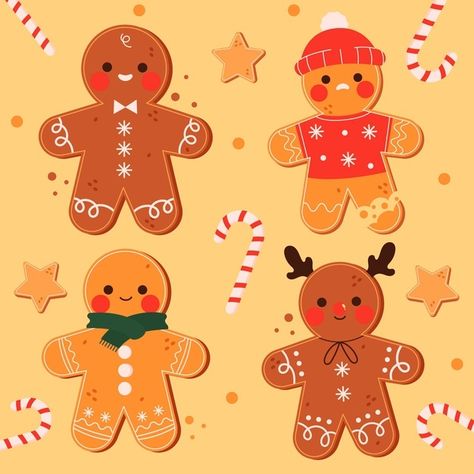 Gingerbread Men Drawings, Gingerbread Man Inspiration, Christmas Gingerbread Man Drawing, Gingerbread Cookie Design Ideas, Ginger Bread Design Ideas, Ginger Bread Cookies Drawing, Gingerbread Men Illustration, Gingerbread Men Drawing, Gingerbread Cookies Design