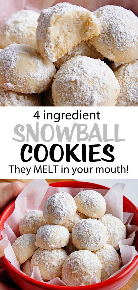 If you make just one holiday or Christmas cookie this year, these soft homemade snowball cookies are absolutely the recipe to try! #cookies #snowball #cookierecipes #Christmas #Christmascookies #snowballs #snowballcookies #holidaycookies #holidayrecipes #Christmasrecipes #vegan #vegancookies Snowball Cookies Recipe, Ella Vegan, Healthy Peanut Butter Cookies, Christmas Cookie Recipes Holiday, Snowball Cookie Recipe, Vegan Peanut Butter Cookies, Christmas Baking Recipes, Snowball Cookies, Holiday Favorite Recipes