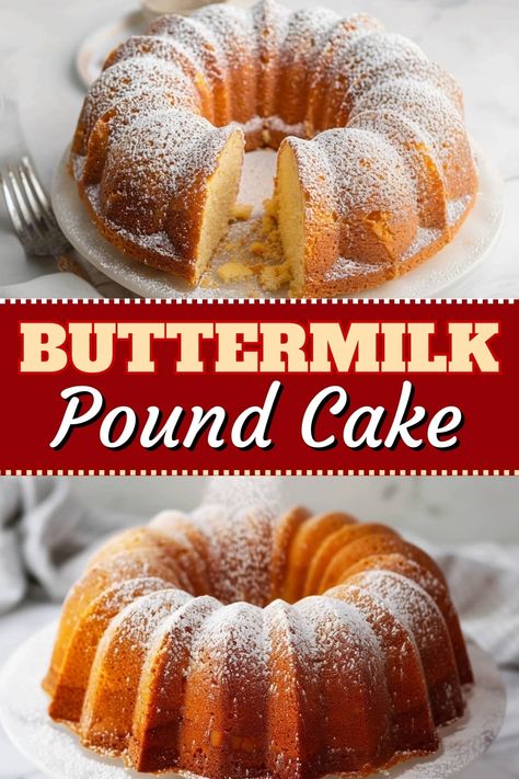 This old-fashioned buttermilk pound cake is full of nostalgia! It's moist, sweet, and so delicious! Vanilla Buttermilk Pound Cake, Cake Recipe Easy, Pound Cake Recipes Easy, Moist Pound Cake, Buttermilk Pound Cake, Sour Cream Pound Cake, Caramel Buttercream, Cream Cheese Pound Cake, Pound Cake Recipe