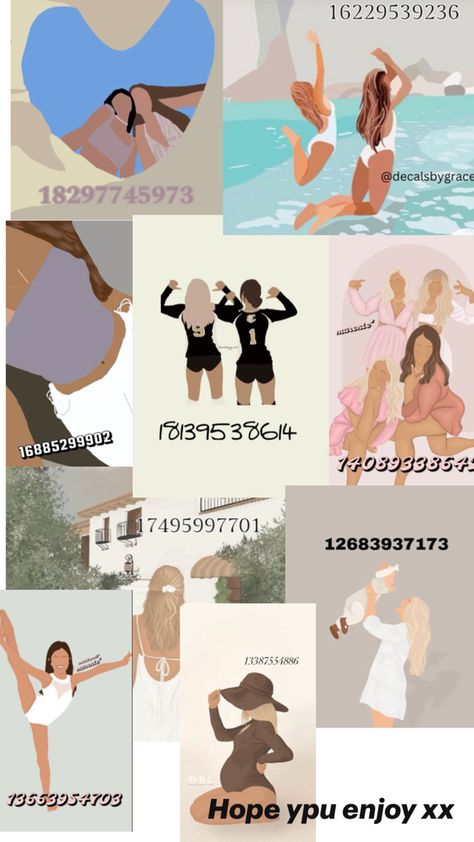 Bloxburg Homes, Teen Posters, Bloxburg Beach House, Illustrated Family Portrait, Modern Decals, Bloxburg Decals Codes Aesthetic, Cute Family Pictures, Preppy Decal, Pic Code