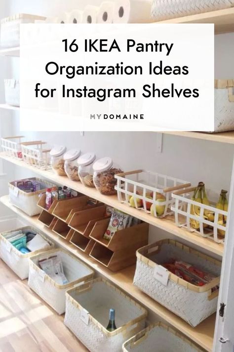 Diy Pantry Storage Containers, Pantry Rack Organization, Narrow Pantry Cabinet Organization, Ikea 365+ Pantry, Ikea Kitchen Pantry Organization, Pantry Shelving Organization Ideas, Built In Shelves Pantry, Pantry Backstock Organization, Ikea Pantry Organization Ideas