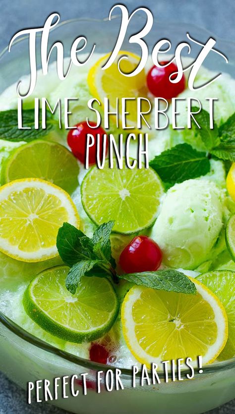 This lime sherbet punch is a cool and refreshing drink that’s full of citrus flavor. Green Wedding Punch Recipes, Lime Sorbet Punch, Lime Sherbert Punch With Pineapple Juice, Limeade Punch Recipes, 7up Sherbert Punch, Lime Sherbet Punch Recipes, Green Sherbet Punch Recipes, Green Sherbert Punch Recipe, Lime Sherbert Punch Recipes