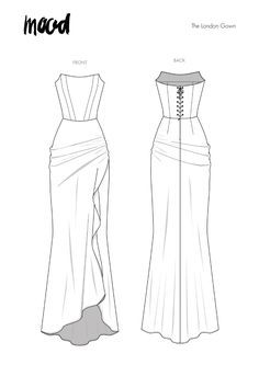 The London Gown Free Sewing Pattern Free Formal Dress Patterns, Evening Gowns Pattern Making, Easy Gowns To Sew, Evening Dresses Patterns, Homemade Prom Dress Diy Sewing Patterns, Free Evening Dress Pattern, Costume Sewing Patterns Free, Prom Dress Pattern Sewing Free, Prom Dress Pattern Free