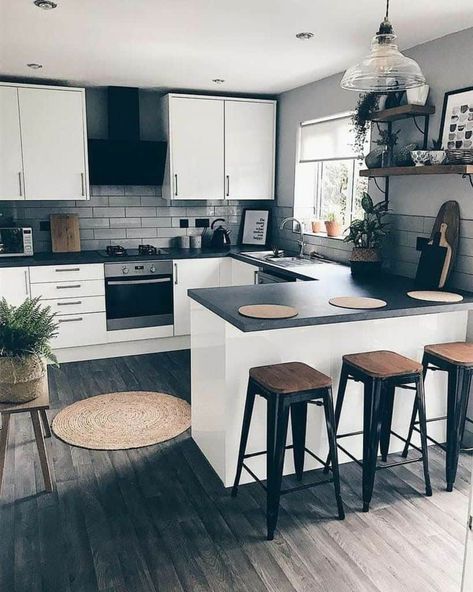 Model Dapur, Серая Кухня, Galley Kitchen Remodel, Kabinet Dapur, Kitchen Room Design, Kitchen Inspiration Design, Kitchen Trends, Counter Tops, Kitchen Remodel Idea