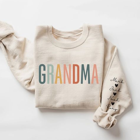 Personalized Grandma names Sweatshirt, Mothers Day Gift, Gift for Grandmother, Nana Sweatshirt, Tante Sweatshirt, Tia Sweatshirt, Mama by FabPrintDesigns on Etsy Grandma Sweatshirt Ideas, Grandma Hoodie, Nana Sweatshirt, Grandma Names, Grandma Sweatshirt, Gift For Grandmother, Birthday Gifts For Grandma, Grandma Birthday, Gildan Hoodie