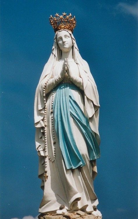 Our Lady Of Lourdes Art, Our Lady Of Lourdes Statue, Our Lady Of Lourdes Image, Mother Mary Pictures, Blessed Mother Statue, Catholic Wallpaper, Virgin Mary Art, Catholic Decor, Images Of Mary