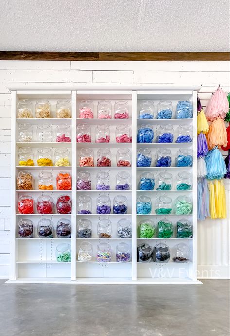 A small upcoming modern party supply shop in SETX. #partyshop #balloons #storage #balloonbar #party #color #balloondecor #balloongarland Office Craft Room Combo, Balloon Bar, Gift Shop Interiors, Business Storage, Room Organisation, Party Supply Store, Modern Party, Balloon Shop, Office Crafts