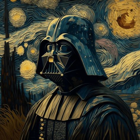 Starry Night Ipad Wallpaper, Star Wars Painting Darth Vader, Darth Vader Cute, Darth Vader Aesthetic, Darth Vader Painting, Darth Vader Drawing, Darth Vader Icon, Darth Vader Art, Darth Vader Poster