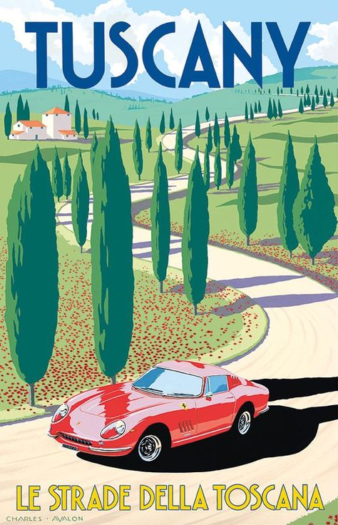 Italy City Tuscany Pop Travel Poster Classic Retro Vintage Kraft Decorative DIY Wall Sticker Home Bar Poster Art Deco, Italian Posters, Italy Poster, Deco Poster, Retro Travel Poster, Art Deco Posters, Vintage Poster Art, Car Posters, Poster Retro