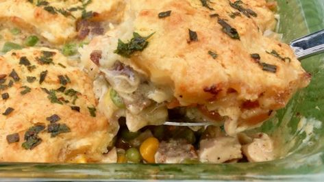 Leftover turkey and veggies are paired with a biscuit-like topping in this savory, comforting cobbler that's perfect for a cool evening. Gobbler Cobbler, Turkey Casseroles, Turkey Casserole Recipes Leftover, Christmas Leftovers Recipes, Thanksgiving Casserole Recipes, Turkey Casserole Recipe, Leftover Turkey Casserole, Thanksgiving Casserole, Classic Turkey