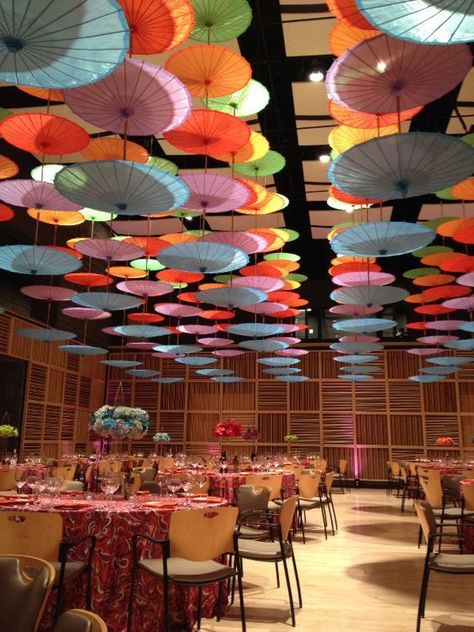 Do you want to give the best look to your wedding reception, but are lack of unique ideas? Here we have shortlisted a few best inspirations for wedding ceiling decorations. Decorative Ceiling Panels, Wedding Ceiling Decorations, Ceiling Decorations, Wedding Ceiling, Aesthetic Interior Design, Paper Parasol, Umbrella Decorations, Wedding Decoration Ideas, Colorful Umbrellas