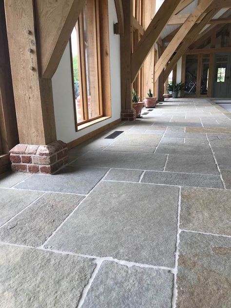 Natural Stone Tile Floor, Stone Tile Flooring, Stone Floors, Mill House, Bluestone Patio, Flagstone Flooring, Limestone Flooring, Garden Paving, Rustic Flooring