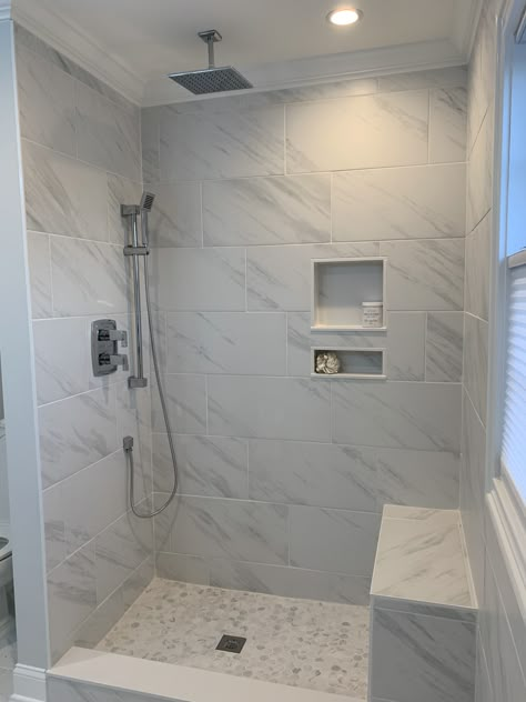 Restroom Remodel, Small Full Bathroom, Toilet And Bathroom Design, Full Bathroom Remodel, Small Bathroom Renovations, Bathroom Shower Walls, Washroom Design, Small Bathroom Makeover, Bathroom Redesign