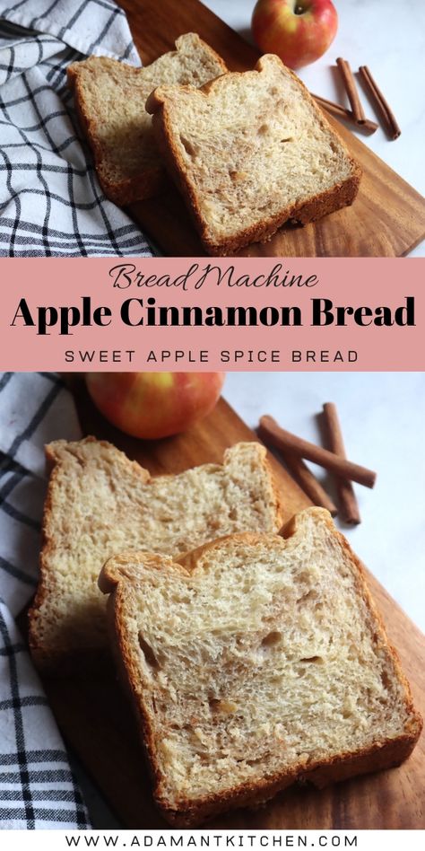 Apple Cinnamon Bread Recipe, Bread Machine Recipes Healthy, Cinnamon Apple Bread, Bread Machine Recipes Sweet, Sourdough Starters, Easy Bread Machine Recipes, Homemade Sandwich Bread, Best Bread Machine, Bread Machine Recipe