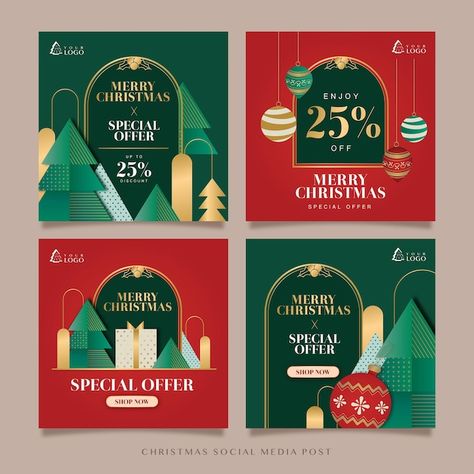 Vector christmas promotion social media ... | Premium Vector #Freepik #vector New Year Creatives For Social Media, New Year Creative Post, Christmas Social Media Design, Christmas Promotion Design, Christmas Social Media Posts, Christmas Social Media Post, Holiday Social Media Posts, New Year Social Media, Christmas Moodboard