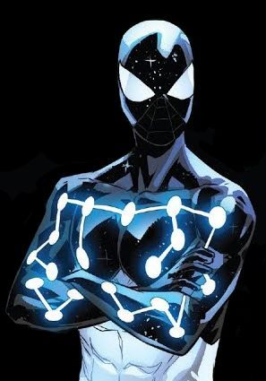 Cosmic Spiderman, Comic Heroes Art, Cosmic Spider Man, Captain Universe, Marvel Character Design, Spiderman Drawing, Comic Book Drawing, Spiderman Art Sketch, Miles Morales Spiderman