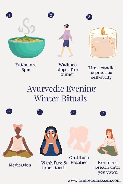 Ayurveda Kapha, Ayurveda Vata, Ayurveda Diet, Ayurveda Recipes, Ayurvedic Therapy, Ayurveda Life, Yoga Facts, Winter Tips, Evening Rituals